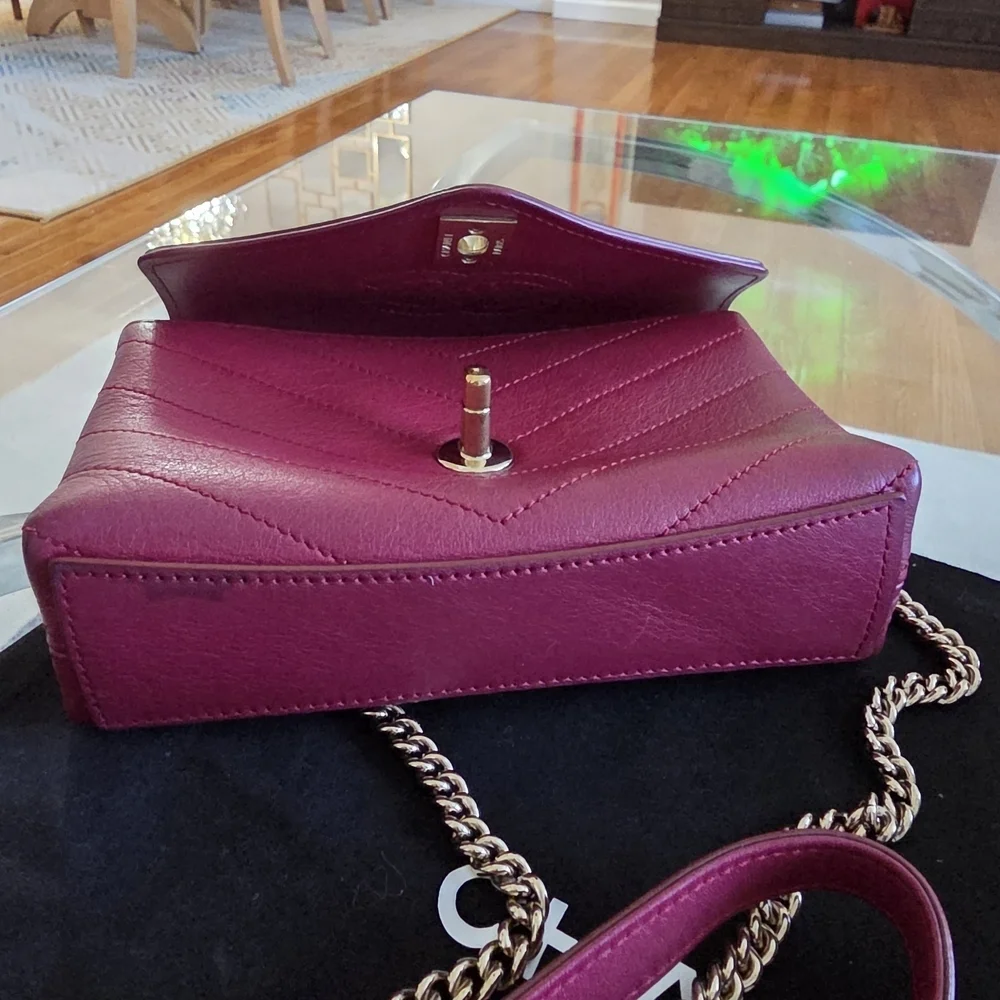 Chanel Burgundy Leather Crossbody Bag